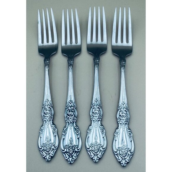 4 Oneida OCO WORDSWORTH Forks USA Glossy Stainless Steel Flatware - Picture 1 of 7